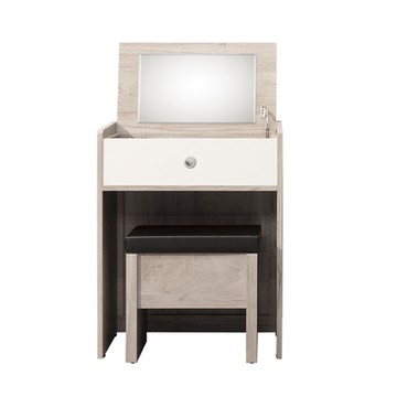 唯熙傢俱-溫妮淺灰雙色2尺掀鏡化妝台
