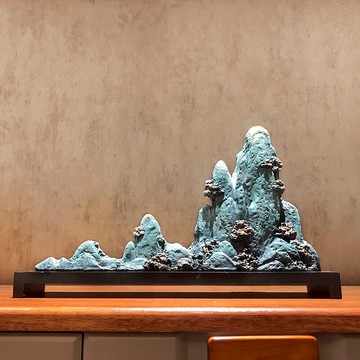 新中式假山擺件家居創意客廳電視邊柜樣板房間門廳玄關軟裝裝飾品