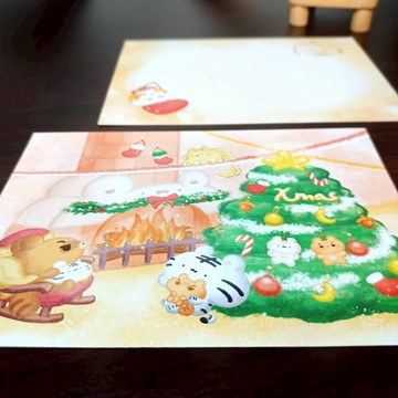 壁爐 - 聖誕明信片 - 系列10