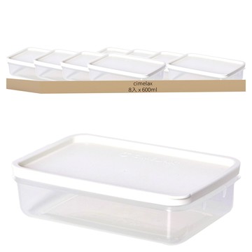 cimelax 冰箱收納盒 Set 8入 冷藏冷凍皆可用 分裝方便 可向上疊放  1組