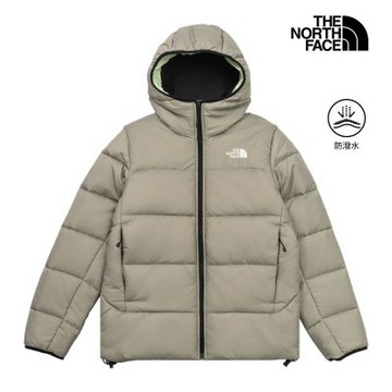【The North Face 官方旗艦】線上獨家款｜北面男款淺棕色DWR防潑水連帽鋪棉外套｜8KBX2MB