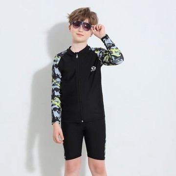 兒童泳衣男孩2023新款中大童青少年男童分體泳裝速干泳衣泳褲套裝