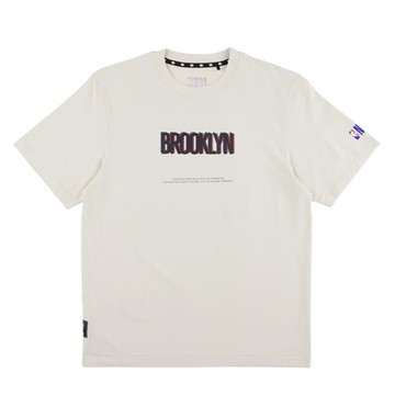 NBA 基本版 城市字樣 短袖上衣 籃網隊-米白-3425101211