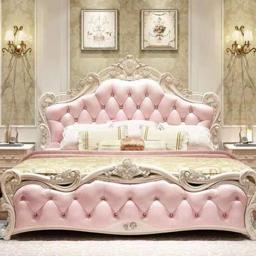 免運 北歐公主床 歐式公主床 雙人床架 歐式床 雙人床 主臥實木床架 奢華現代簡約公主床 婚床家具床架 歐式公主床架