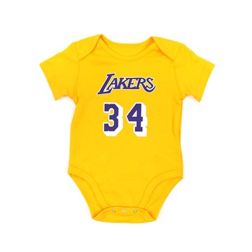 M&N NBA 新生兒 包屁衣 湖人隊 #34 Shaquille O'Neal