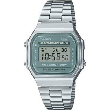 CASIO 卡西歐 簡約優雅復古風 不銹鋼帶 電子錶 青綠 A168WA-3AYDF