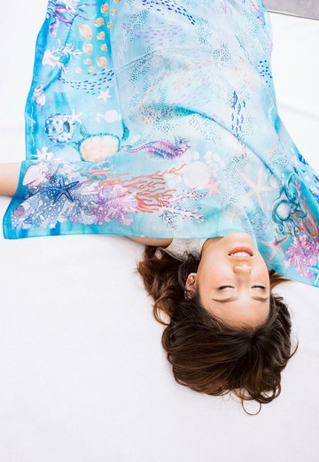 馬爾代夫 - 海底世界絲巾／圍巾 (Maldives-Wheel scarf- Under the Ocean Collection)