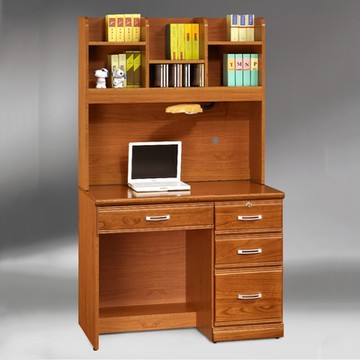 MUNA家居 希爾達樟木色實木3.2尺書桌(全組)(另有電腦桌) 96X58.5X165cm