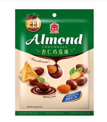 義美杏仁巧克球三角包117g