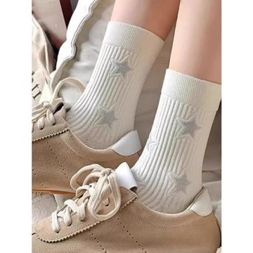 襪子女款中筒襪秋冬季個性ins潮復古美式無骨襪學生運動外穿長襪