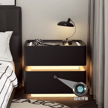 SAMEDREAM 智能實木床頭柜簡約現代矮柜指紋床頭柜辦公柜指紋鎖
