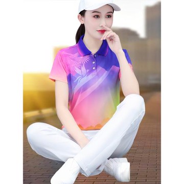 (免運)翻領冰絲運動套裝女夏季薄款2025新款洋氣時尚中年媽媽夏裝兩件套