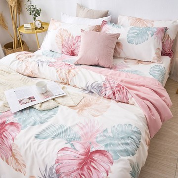 【DUYAN 竹漾】 舒柔棉 雙人床包涼被三件組 / 淺暮染夏 台灣製_廠商直送