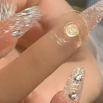 【送贈品】(純手工)美甲穿戴甲蹦迪反光夜店旋轉裸色爆閃旋轉式蝴蝶穿戴甲