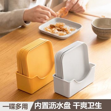 餐盤家用餐桌純色吐骨碟垃圾盤吐骨盤零食盤簡約塑料瓜子盤子收納