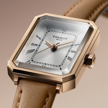 TISSOT 天梭 SRV系列 幾何線條方形石英女錶-30mm T1601103603300