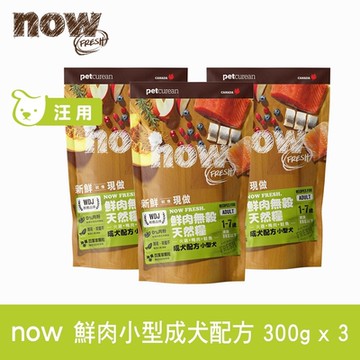 Now! 鮮肉無穀天然糧 小型成犬配方 300克 三件組★以100克x9包替代出貨