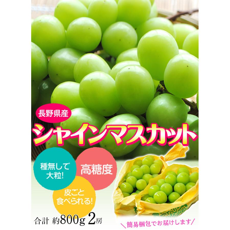 『シャインマスカット』長野県産 2房 計約800g ※常温 送料無料