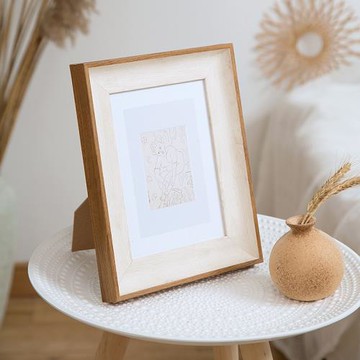 胡桃色相框擺臺創意美式復古擺件6寸7寸10寸掛墻相架客廳裝飾畫框