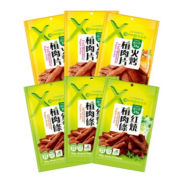 【新東陽】Xynergy 新樂激綜合植肉組*6包(全素可食用/素肉乾/素肉片/素肉條)