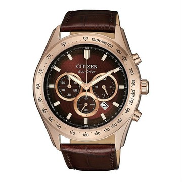 CITIZEN 星辰錶 CHRONOGRAPH系列 CA4452-17X 情人節推薦款/時尚光動能三眼計時腕錶/咖啡 43mm｜樂天領券現折★全館特惠中★指定刷卡回饋10%
