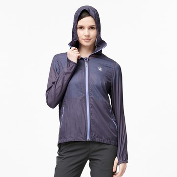 【WILDLAND荒野】女N66透氣抗UV輕薄外套深紫色