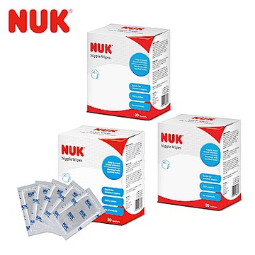 德國NUK-乳頭清潔棉30片/盒*3