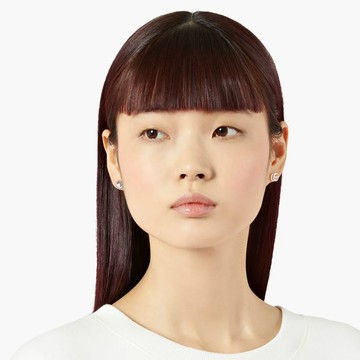 GUCCI 雙G花朵耳環 白色托帕石 925銀