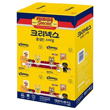 Kleenex 舒潔 Kakao Home家用餐巾紙 白色 130張/盒 可愛卡通造型 居家用餐必備  6盒  1組