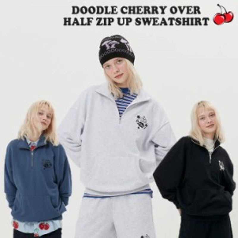 キルシー トレーナー KIRSH 正規販売店 DOODLE CHERRY OVER HALF ZIP