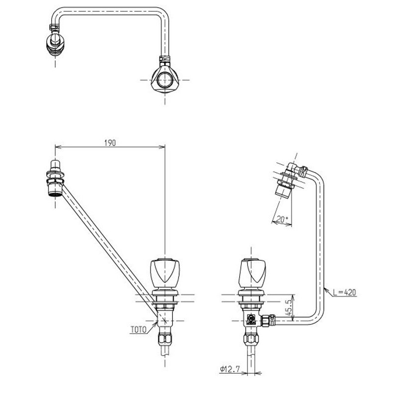 ◇【平日午後2時まで当日出荷】 TOTO TL590AR 手洗器用水栓(埋込、ハンドル式) 【優良配送】 LINEショッピング