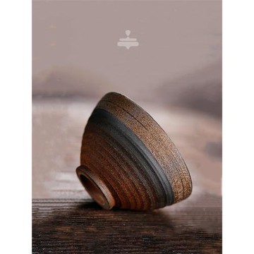 粗陶茶杯 中式手工復古中式茶碗主人杯單杯功夫品茗主杯 一題茶事