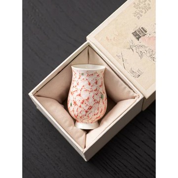 覓己松石紅手工陶瓷茶杯單杯家用品茗杯客杯復古主人杯功夫茶具