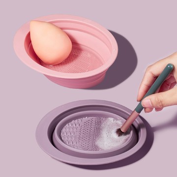 joeki無手提款 矽膠洗刷墊 洗刷墊 刷具清潔 洗刷器 摺疊洗刷碗 粉撲清潔 mz0181