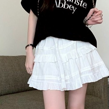 💕甜心大尺碼💕大尺碼芭蕾風白色蓬蓬裙半身裙女裝小個子短裙甜美裙子A字裙蛋糕裙