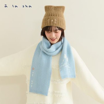 a la sha 毛茸茸貓咪針織帽