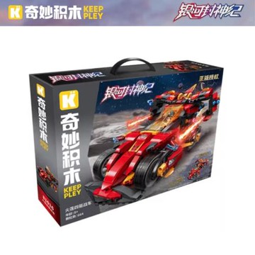 奇妙積木81016銀河封神紀火蓮四驅戰車形機甲模型小顆粒拼裝積木