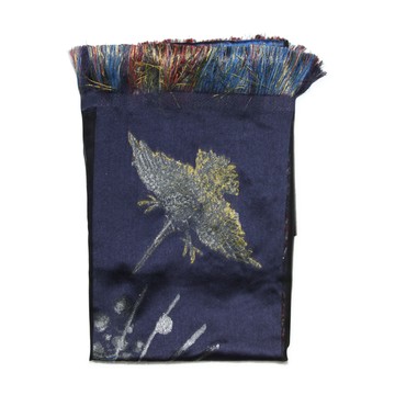 Alexander Mcqueen - Navy Silk Blend Bosch Scarf
