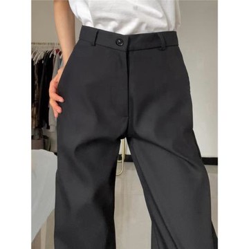 180高個子超長版加絨直筒西裝褲女顯瘦垂感175超長窄版闊腿休閑褲