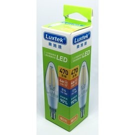 【Luxtek】 C35-4 4W小尖LED燈絲燈泡E14(暖白光)