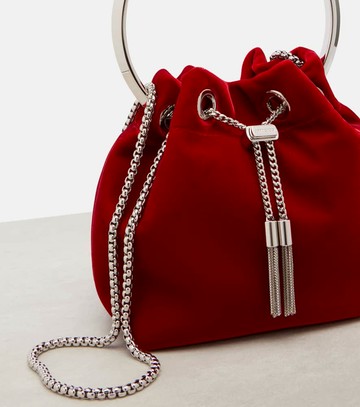 Jimmy Choo Bon Bon velvet bucket bag