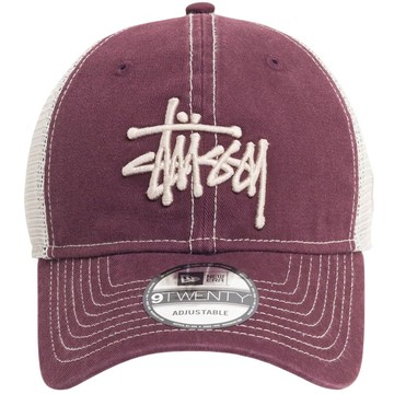 STUSSY x NEW ERA 1311164 9TWENTY WASHED BASIC CAP 棒球帽 (酒紅色)