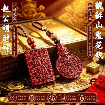 現貸902⚡【先生推薦】2026新款伏虎武財神趙公明鴻韻貔貅山花錢隨身鑰匙扣