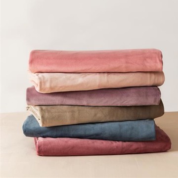 秋冬加厚保暖簡約良品純色天鵝絨床笠單件無印短毛絨床單床罩被單