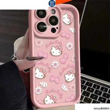 可愛 滿屏 Kitty KT 矽膠 iPhone 16 Pro Max 手機殼 蘋果 15 14 13 12 11 XS