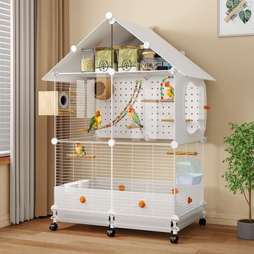 鳥籠鸚鵡籠子家用大號虎皮玄鳳飼養專用新型防濺畫眉牡丹豪華別墅179-YJ 快速出貨