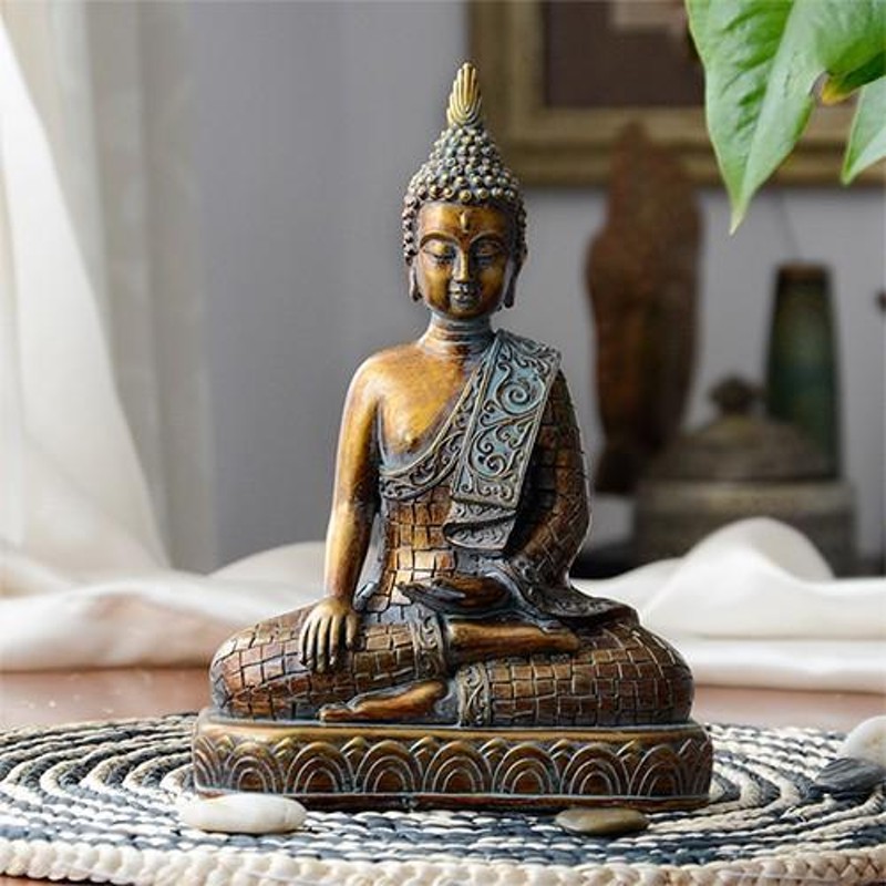 ブッダ 仏陀 仏像 置物 彫刻家 ヴィンテージギフト Thailand Buddha | LINEショッピング