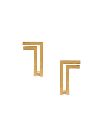 Hsu Jewellery - double line curved earrings - women - Gold Plated Sterling Silver - One Size