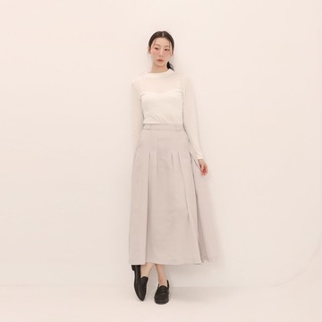 【經典原創】Jiban_羈絆褶片開衩裙_CLB018_淺灰