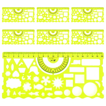 Bluemato 造型繪圖尺1318 顏色隨機 多圖案設計 輕巧便攜 學生繪圖好幫手  7組